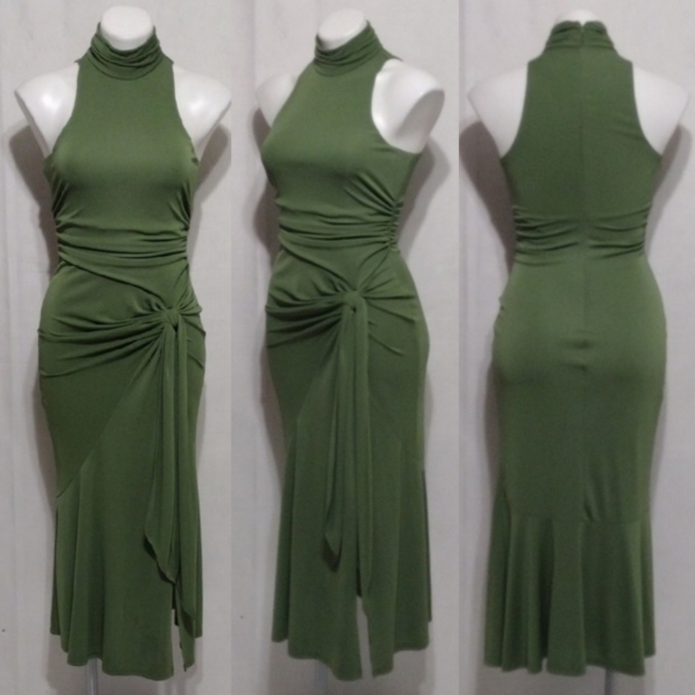 Cinq à Sept Sleeveless Side Tie Turtleneck Midi Dress 4 Modern Minimalist Chic